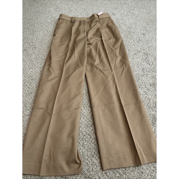 Talbots Pants - Talbots Dress Pants Womens 10P Tan Wool Blend Straight Leg Lined Stretch Twill
